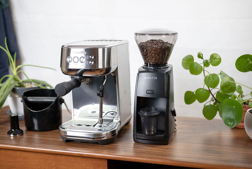 Beginner Espresso Machine and Grinder Bundle | Breville Bambino Plus | Baratza Encore ESP